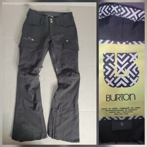 Burton Dry Ride Ski Snowboard Cargo Pants Women's Size S Gray Zip Pockets